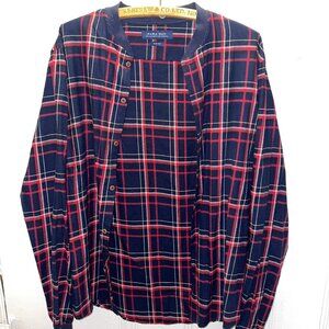 ZARA MAN Round Collar Long Sleeve Plaid Shirt Medium Topman Asos YSL Gucci AX